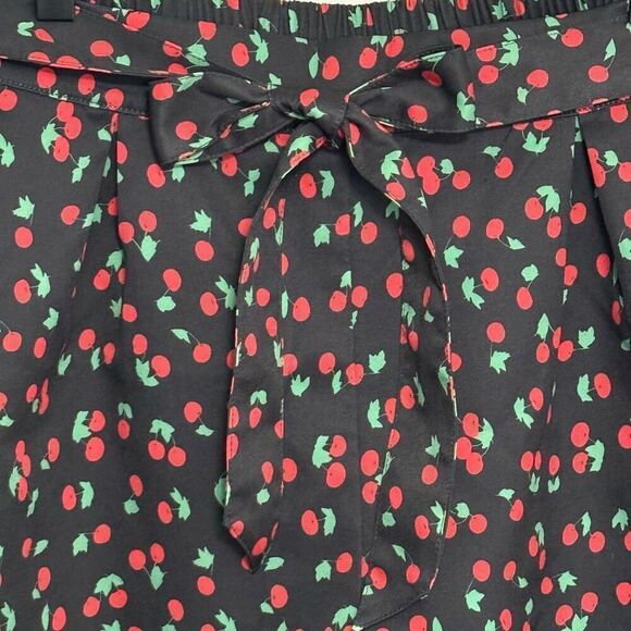 Allegra K Navy Blue Cherries Tie Shorts Sz M - Picture 5 of 9